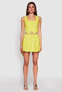 Womens Linen High Waisted Skirt,