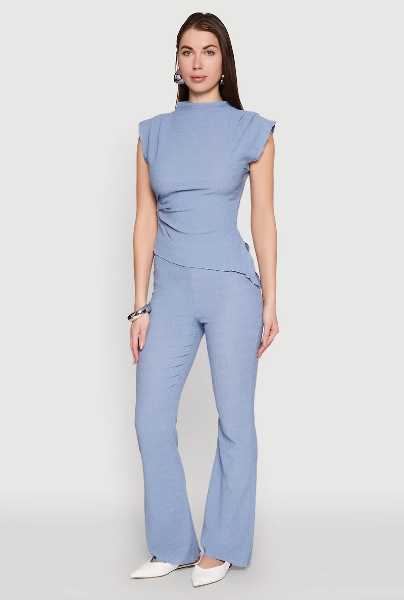 Asymmetrical Hem Cap Sleeve Top