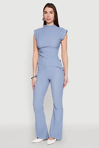 Asymmetrical Hem Cap Sleeve Top