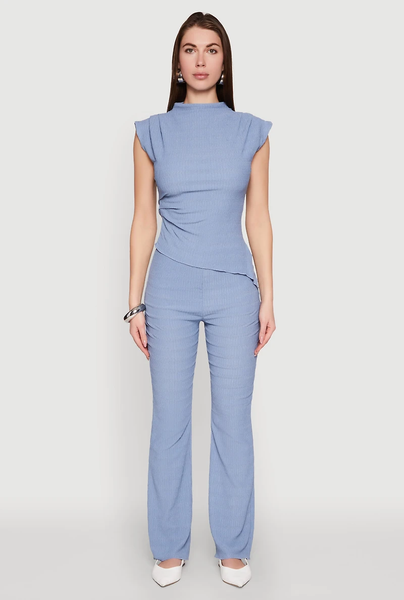 Asymmetrical Hem Cap Sleeve Top