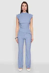 Asymmetrical Hem Cap Sleeve Top