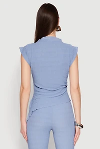 Asymmetrical Hem Cap Sleeve Top