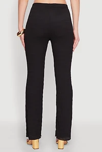 Womens Shadow Stripe Textured Knit Pants, Black, Size XL