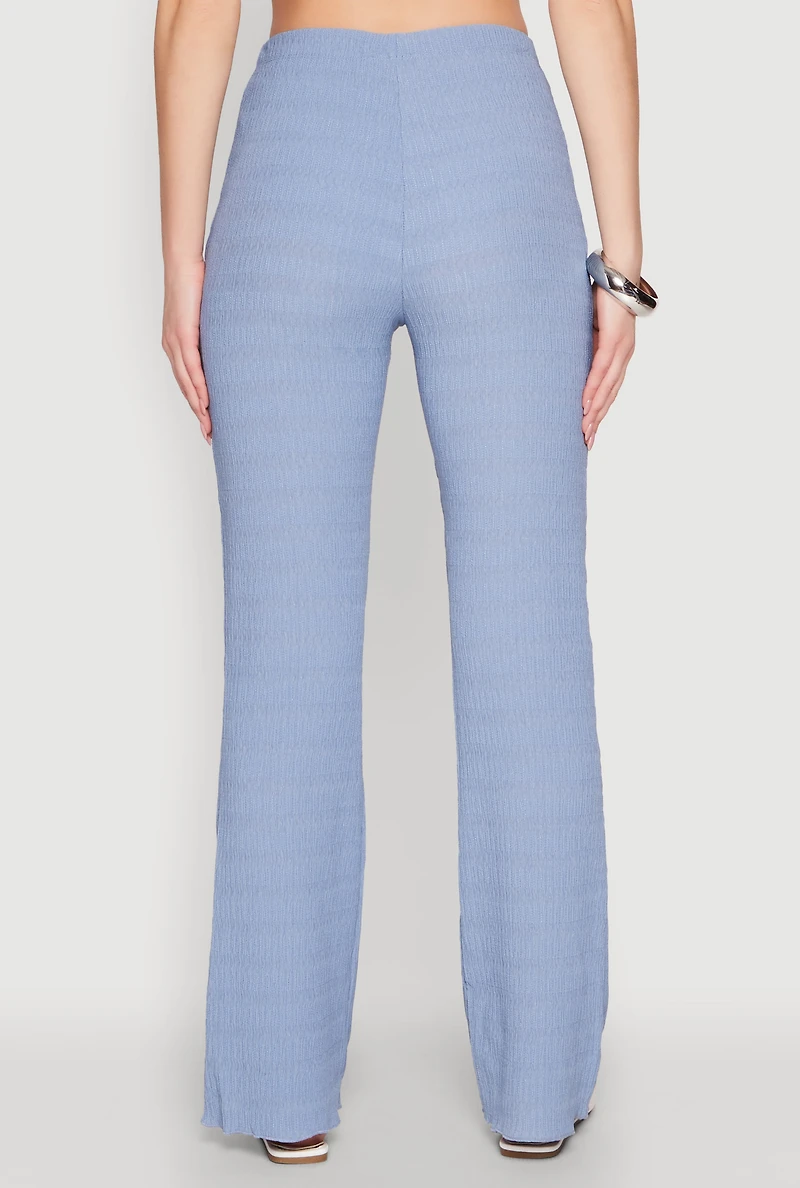 Womens Shadow Stripe Textured Knit Pants, Blue, Size XL