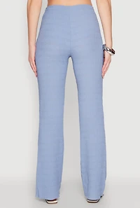 Womens Shadow Stripe Textured Knit Pants, Blue, Size XL