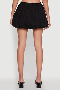 Womens Trendy Bubble Hem Mini Skirt, Black, Size M