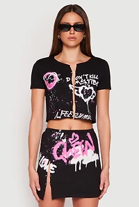 Womens Dont Kill My Vibe Safety Pin Graphic Tee, S