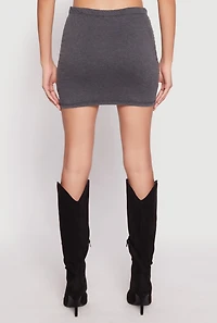 Womens Rhinestone Waist Mini Skirt, Grey, Size S