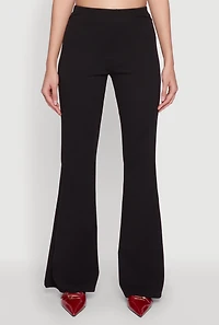Womens Crepe Knit High Waisted Pants, M