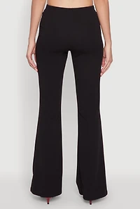 Womens Crepe Knit High Waisted Pants, M