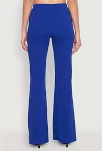 Womens Crepe Knit High Waisted Pants, Blue, Size M