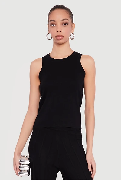Solid Crew Neck Tank Top