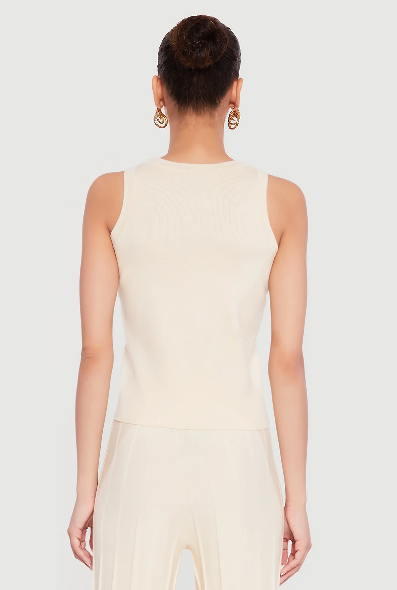 Solid Crew Neck Tank Top