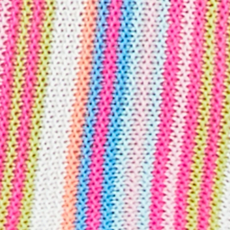 Striped Crochet Fringe Hem Maxi Skirt