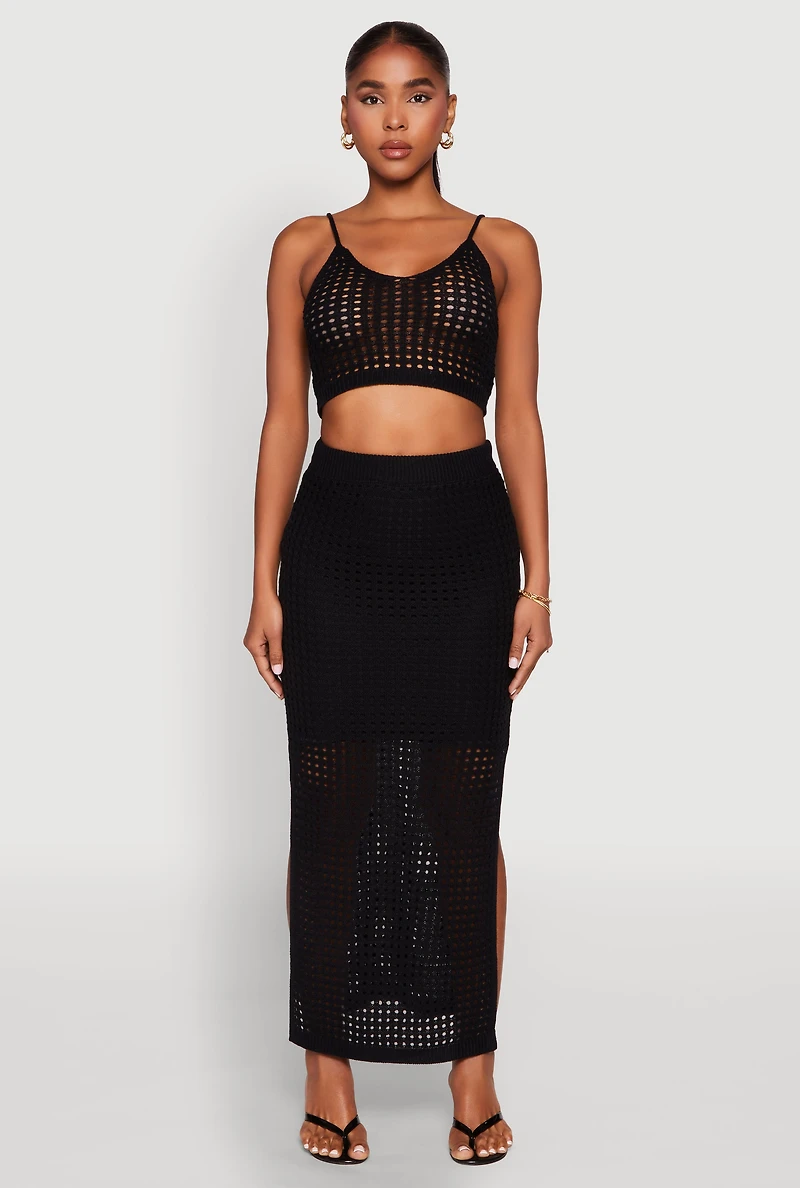 Lined Crochet Maxi Skirt