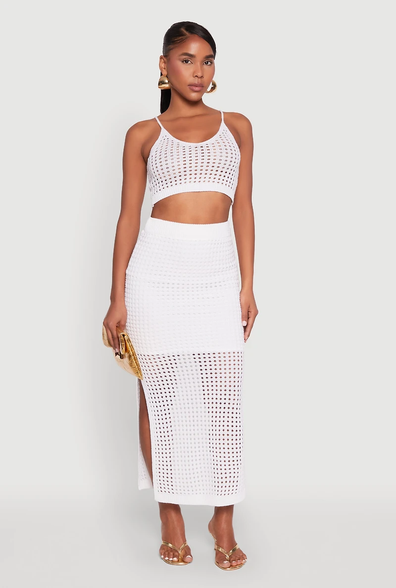 Lined Crochet Maxi Skirt