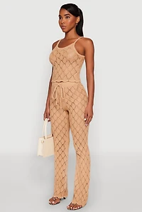 Womens Crochet Diamond Knit Cami,