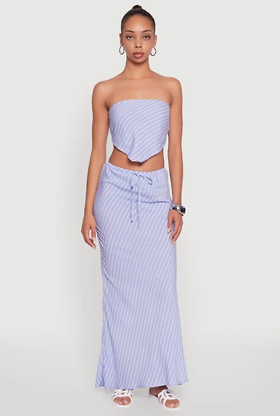 Womens Trendy Back Slit Maxi Skirt, Blue, Size XL