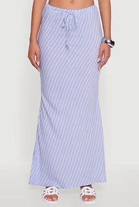 Womens Trendy Back Slit Maxi Skirt, Blue, Size M