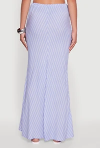 Womens Trendy Back Slit Maxi Skirt, Blue, Size XL