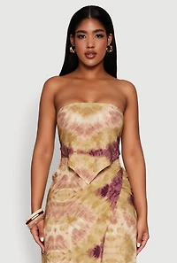 Patterned Hanky Hem Tube Top