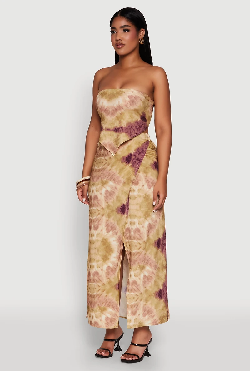 Patterned Hanky Hem Tube Top