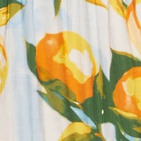 Floral Fold Over Detail Tube Top with Smocked Back