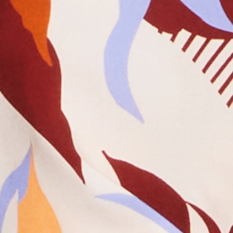 Abstract Floral Cropped Tie Front Shirt