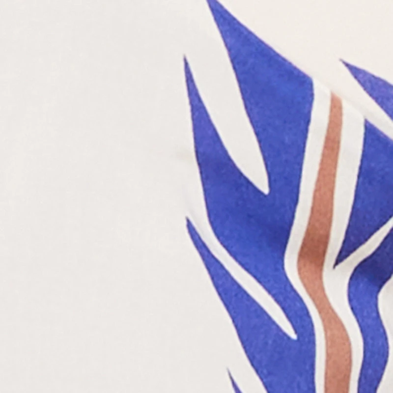 Abstract Palm Leaf Print Halter Crop Top