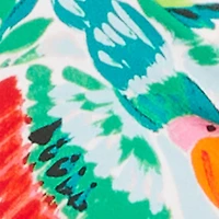 Tropical Floral Fruit Print Halter Crop Top