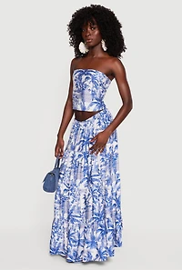 Tropical Toile de Jouy Tube Top