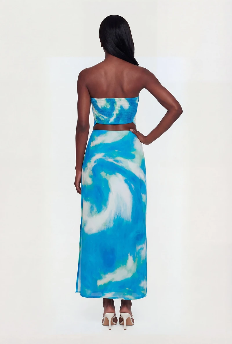 Tie Dye Hanky Hem Tube Top