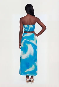 Tie Dye Hanky Hem Tube Top