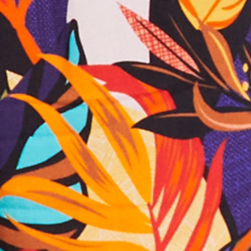 Abstract Floral Leaf Print Pants