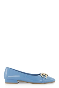 Womens Horsebit Buckle Ballet Flats,