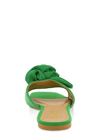 Womens Rose Band Square Toe Slide Sandals, Green, Size 6