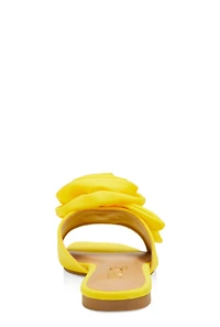 Rose Band Square Toe Slide Sandals