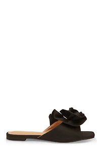 Womens Rose Band Square Toe Slide Sandals, 6
