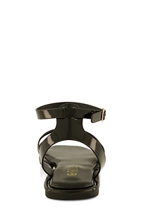 Womens Asymmetrical Strappy Flat Sandals,