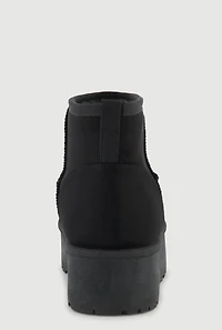 Faux Suede Low Platform Booties