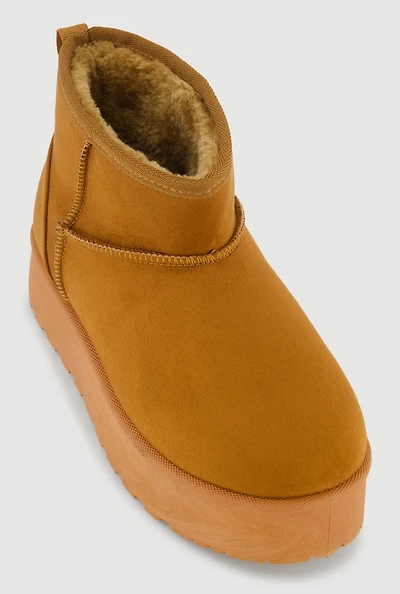 Faux Suede Low Platform Booties