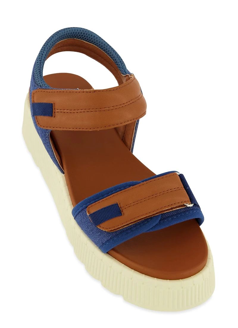 Velcro Band Ankle Strap Platform Sandals