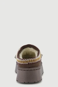 Rhinestone Studded Charm Platform Clogs