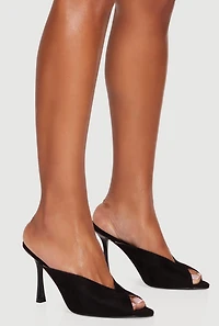 Peep Toe High Heel Mules