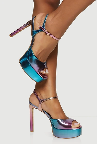 Open Toe Ankle Strap Platform Stiletto Sandals