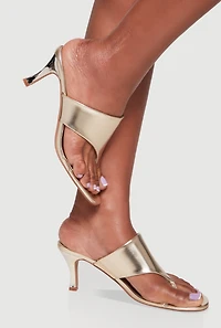 Spool Heel Thong Slide Sandals