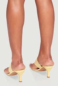Womens Spool Heel Thong Slide Sandals, Yellow, Size 7.5