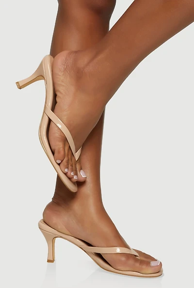 Stiletto Open Toe Thong Heels