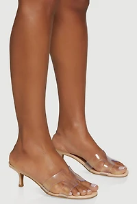 H Band Open Toe Mid Heel Sandals