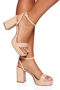 Womens Platform Block Heel Sandals, 6.5